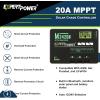 imageExpertPower 100W 12V Solar Power Kit with Battery  100W 12V Solar Panel  10A Charge Controller  21Ah Gel Battery200W 20A MPPT