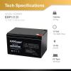imageExpertPower 12 Volt 12 Ah Rechargeable Battery with F2 Terminals  EXP12120Battery