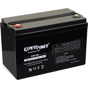 imageExpertPower 12V 100Ah Deep Cycle Sealed Lead Acid Battery for Solar Wind Power AGM