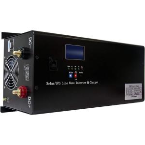 imageExpertPower 24V 5000W Pure Sine Wave Power Inverter  Peak 15000W 24V DC  110V AC with AC 50A Charger LifePO4 Lithium Battery  Auto Transfer Switch  LCD Display