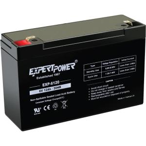 imageExpertPower 6V 12Ah SLA Sealed Lead Acid Battery F1 TerminalReplacement for Portalac GS PE6V12 RBC48 Power Patrol SLA0959 SLA 0959