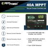 imageExpertPower 40A MPPT Solar Charge Controller  12V  24V AutoSelect Intelligent Regulator  Max PV Input 100V  Gel Sealed Flooded and Lithium LiFePO440A