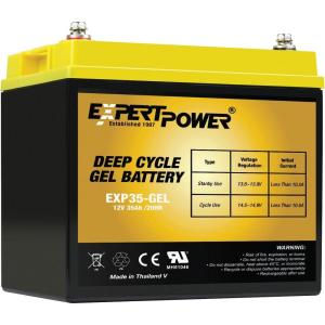 imageExpertPower 12V 35Ah Gel Deep Cycle Solar Battery Sealed Gel Technology for Marine Mobility Applications SLA11561Pack 12V GEL 35AH
